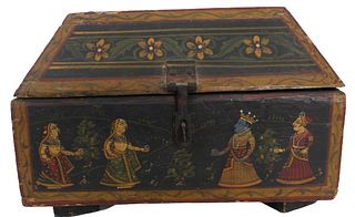Indo-Persian Figural Wooden Box