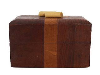 Antique Wooden Game Card Box