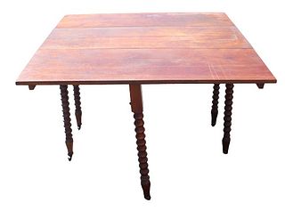 Antique Drop-Leaf Dining Table w Unique Leg Design