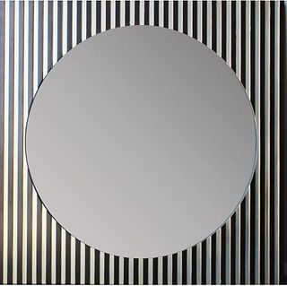 Art Deco-Style Contemporary Paneled Round Mirror
