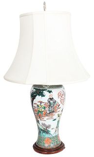 Antique Chinese Famille Vase/Lamp