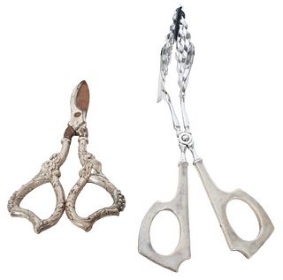 Sterling Silver Pastry Tongs & Scissors