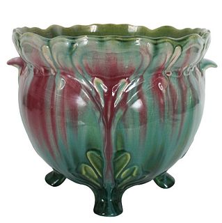 Large Majolica Glazed Ceramic Planter C. 1930