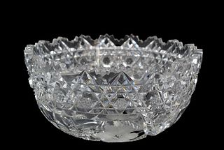 Vintage Lead Crystal Cut Glass Bowl