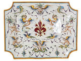 Italian Ceramic Serving Tray / Wall Plate, Signed