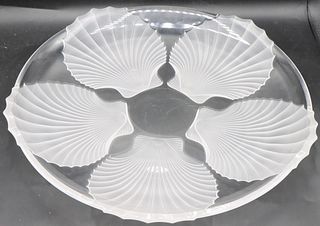 Serving Plate w Frosted Scallop Shell Design