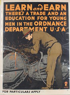 1919 War Poster "Learn & Earn"