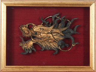 Finely Carved Old Chinese Dragon Head