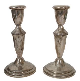 Pair of Vintage Weighted Sterling Candleholders