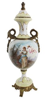 French Sevres Porcelain Painted Urn, by Theobald