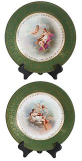Pair of Hand Painted Austrian Figural Plates