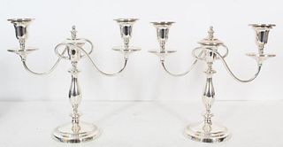(2) Silver Plate Twisted Candelabra