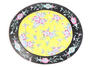 Nippon Hand Painted Porcelain Oval Charger