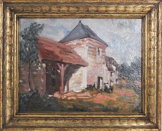 Impressionist Painting of Rustic Homestead, O/C