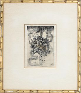 Frederic Edwin Church (1826-1900) Etching on Silk