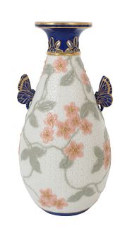20th C. Brownsfield Porcelain Butterfly Vase