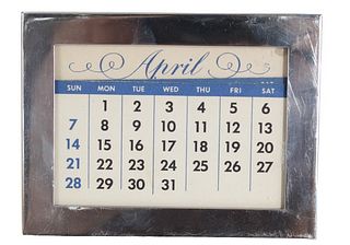 Tiffany & Co Sterling Silver Framed Desk Calendar