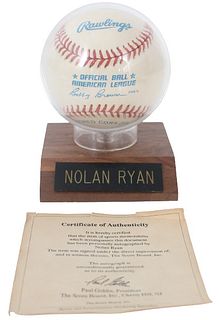 Signed Nolan Ryan Baseball