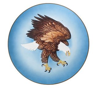 Vintage Bald Eagle Sculptured Plate, German