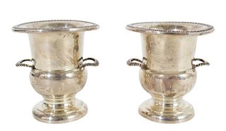 Pair of Sterling Silver Diminutive Urns, 4 OZT