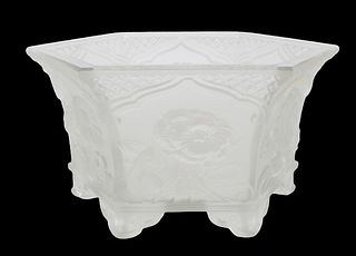 Verlys Frosted Glass Hexagon Candy Dish
