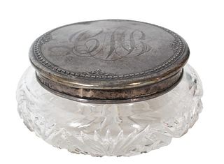 Sterling Lid & Glass Vanity Jar