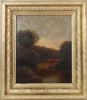 Antique Tonalist Landscape, Oil on Board