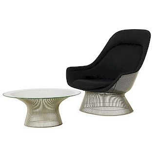 WARREN PLATNER Lounge chair and coffee table