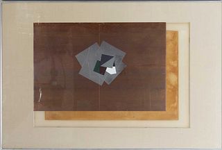 Modernist Abstract Copper Painted Art