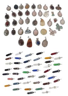 (82) Collection of Costume Gem & Stone Pendants