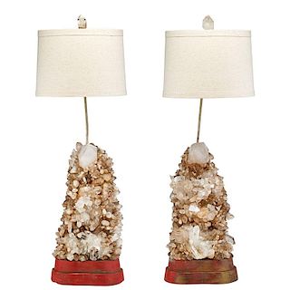CAROLE STUPELL Two crystal table lamps
