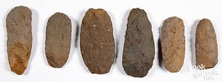 Six archaic stone blades