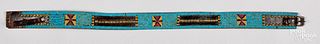 Native American Indian beadwork leather belt