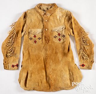 Native American Indian buckskin pullover shirt