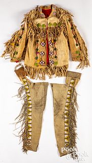 Native American Indian hide jacket and chaps