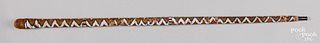 Beadwork covered cane, late 19th c.
