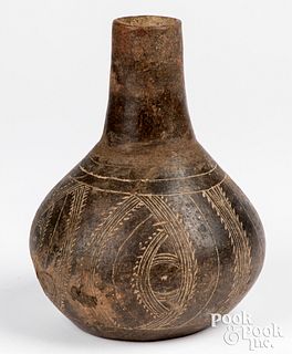 Caddo Indian pottery water flask