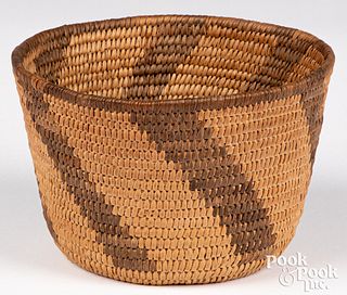 Pima Indian coiled basket bowl