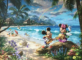 Thomas Kinkade Studios - Mickey and Minnie in Hawaii