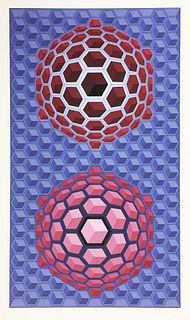 Victor Vasarely - Purple Iong