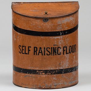 Painted TÃ´le 'Self Raising Flour' Bin