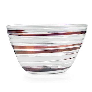 CARLO SCARPA; VENINI Rare A Pennellate glass bowl