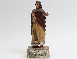 CARVED AND POLYCHROMED FIGURE OF JUDAS