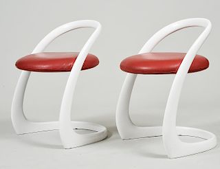 SET OF SIX WHITE CARBON FIBER CHAIRS