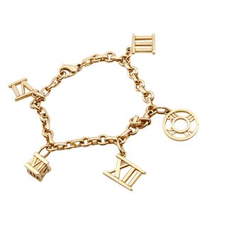 Tiffany & Co. 18K Gold Atlas Charm Bracelet