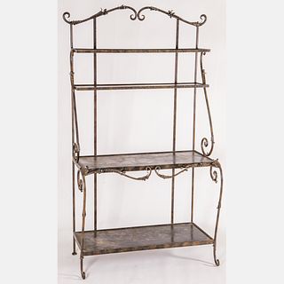 A French Wrought Metal Bakers Rack