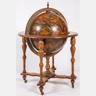 Italian Old World Zodiac Globe Cocktail Bar Cart