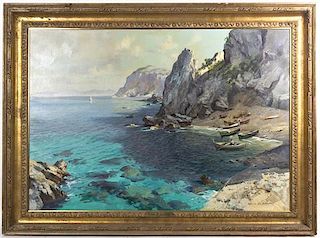 Fulvio Di Sorrento, (Italian, 20th century), The Rocky Coast