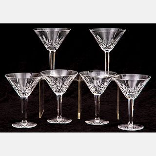 Six Waterford Crystal Martini Glasses