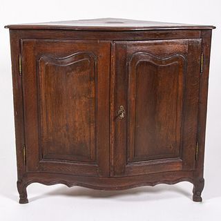 French Oak Corner Cabinet, 19th Century